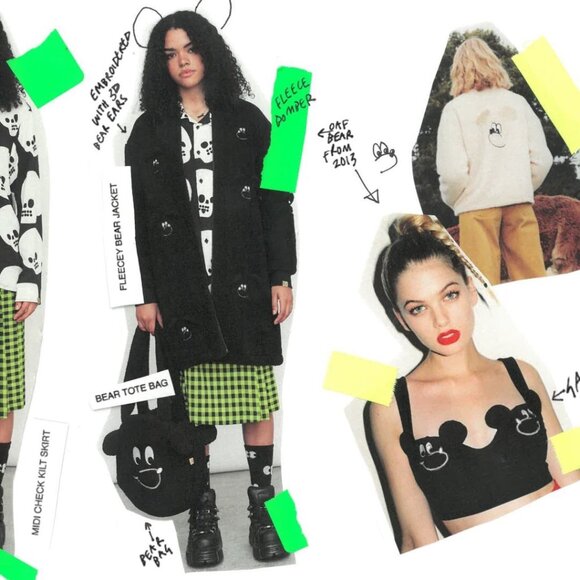 Rare Lazy Oaf Bear Bra Crop Top Black Size S Y2K - Picture 4 of 13